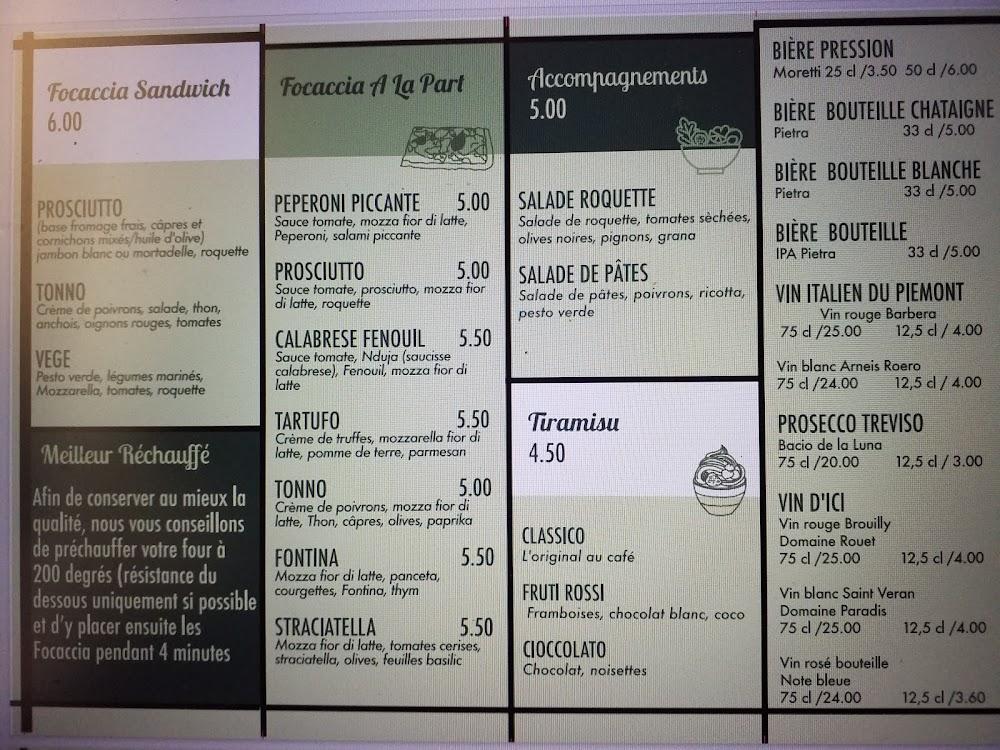 L’Atelier focaccia - Menu Image 2